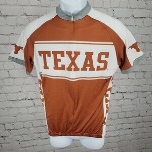 Domino Orange UT Texas Longhorns Bike Cycling 3/4 Zipped Jersey Top Size Small S